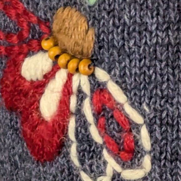 Vintage Women's Small/Petite Alfred Dunner Embroidered Floral Turtleneck Sweater - Picture 7 of 14